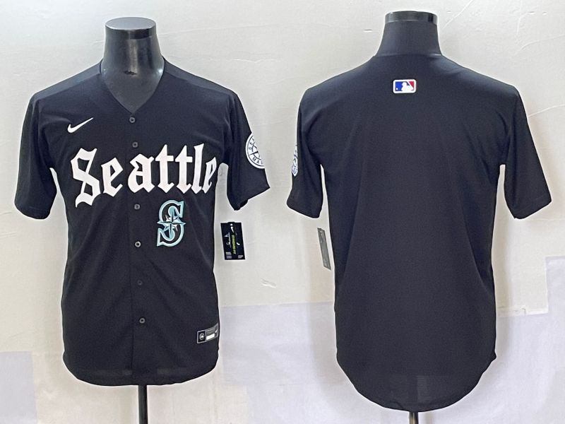 Men 2025 Seattle Mariners Blank black Five generations Joint Name Nike MLB Jersey style 4->seattle mariners->MLB Jersey